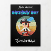 Pirate Birthday Boy Adventure Tri-Fold Card Dreifach Gefaltete Karte (Cover)