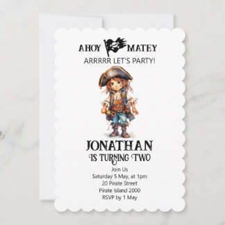 Pirate Birthday Boy Thema Einladung