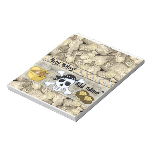 Pirate Birthday Candy Bar Wrapper Gastgeschenk Notizblock (Rotiert)