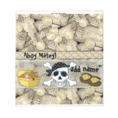 Pirate Birthday Candy Bar Wrapper Gastgeschenk Notizblock (Vorderseite)