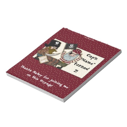 Pirate Birthday Candy Bar Wrapper Gastgeschenk Notizblock (Rotiert)