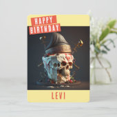 Pirate Birthday Card Feiertagskarte (Stehend Vorderseite)