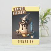 Pirate Birthday Card Feiertagskarte (Stehend Vorderseite)