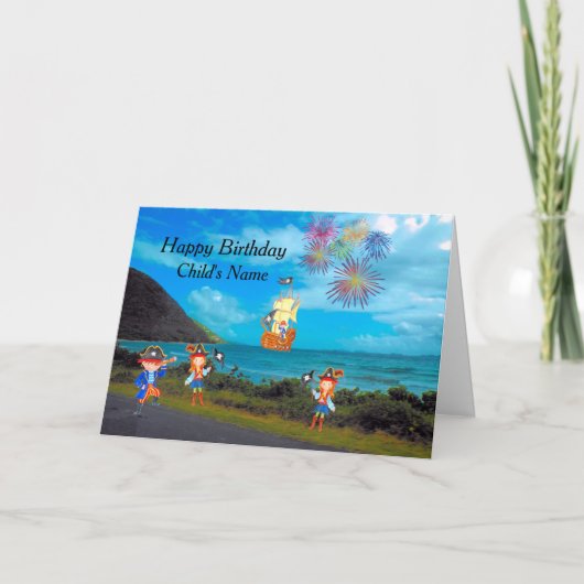 Pirate Birthday Card for Child Karte (Vorderseite)