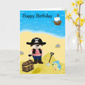 Pirate Birthday Card Karte (Gelbe Blume)