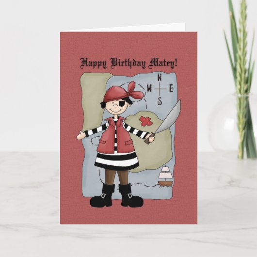 Pirate Birthday Card Karte (Vorderseite)