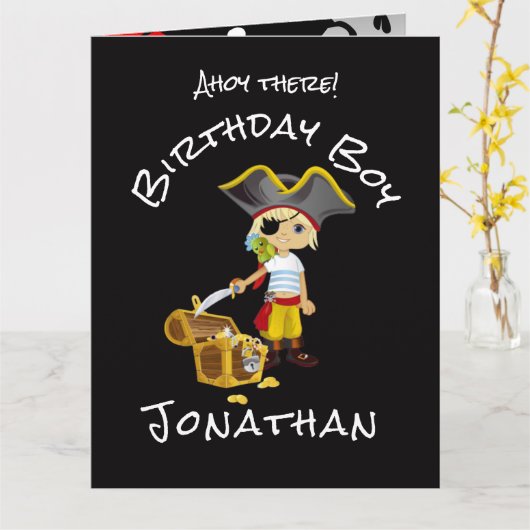 Pirate Birthday Card Karte (Gelbe Blume)