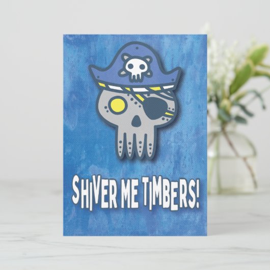 Pirate Birthday Einladung (Stehend Vorderseite)