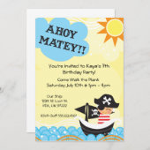 Pirate Birthday Einladung (Vorne/Hinten)