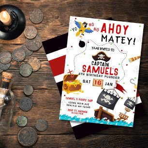 Pirate Birthday Einladung Ahoy Pirate Party