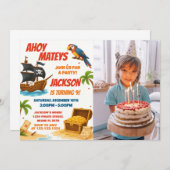 Pirate Birthday Einladung mit Foto (Vorne/Hinten)