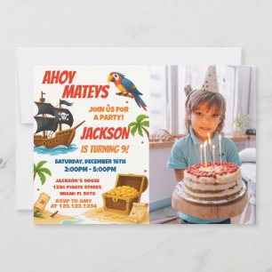 Pirate Birthday Einladung mit Foto