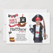 Pirate Birthday Einladung mit Foto (Vorderseite)