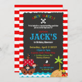 Pirate Birthday Einladungen Pirate Party Boy (Vorne/Hinten)