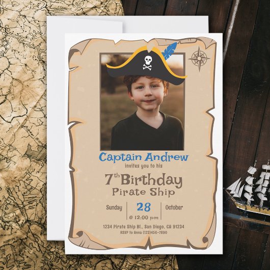Pirate Birthday | Foto Einladung zum Geburtstag