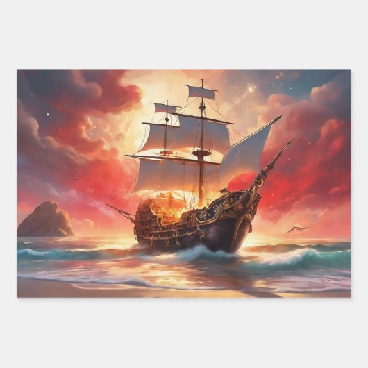 Pirate Birthday Geschenkpackung 3 Anderes Geschenkpapier Set (Vorderseite 3)