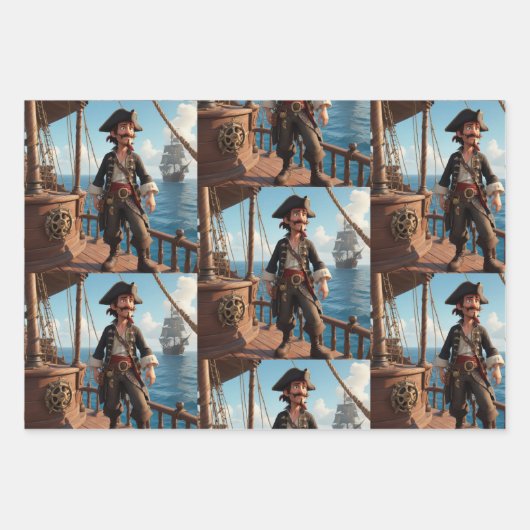 Pirate Birthday Geschenkpapier Set (Vorderseite 3)