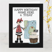 Pirate Birthday Karte (Gelbe Blume)