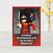 Pirate Birthday Karte (Gelbe Blume)