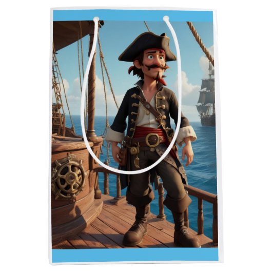 Pirate Birthday Mittlere Geschenktüte (Vorderseite)