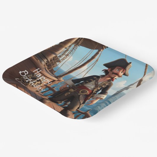 Pirate Birthday Pappteller (Gewinkelt)