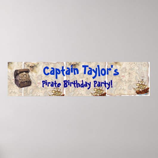 Pirate Birthday Party Banner Poster (Vorne)