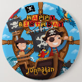 Pirate Birthday Party Button (Vorderseite)