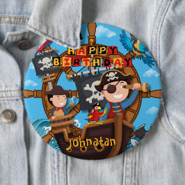 Pirate Birthday Party Button