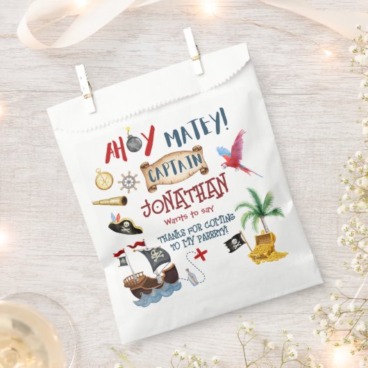 Pirate Birthday Party danke Geschenktütchen (Ausgeschnitten)