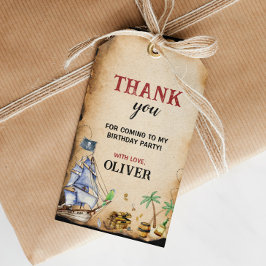 Pirate Birthday Party Danke Tag Geschenkanhänger