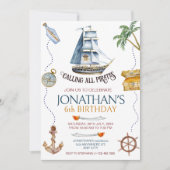 Pirate Birthday Party Einladung (Vorderseite)