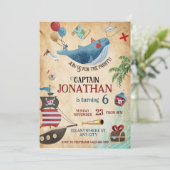 Pirate Birthday Party Einladung (Stehend Vorderseite)