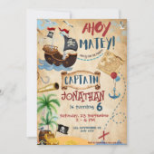 Pirate Birthday Party Einladung (Vorderseite)