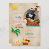Pirate Birthday Party Einladung (Vorne/Hinten)