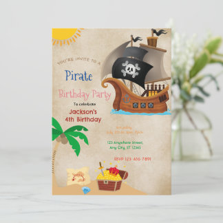 Pirate Birthday Party Einladung