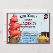 Pirate Birthday Party Einladung Bootständer (Vorderseite)