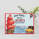Pirate Birthday Party Einladung Bootständer (Stehend Vorderseite)
