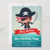 Pirate Birthday Party Einladung für einen Jungen | (Vorderseite)