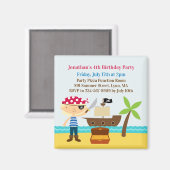 Pirate Birthday Party Einladung Magnet (Vorderseite/Rückseite)