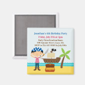 Pirate Birthday Party Einladung Magnet (Vorderseite/Rückseite)
