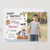 Pirate Birthday Party Foto Einladung (Vorderseite)