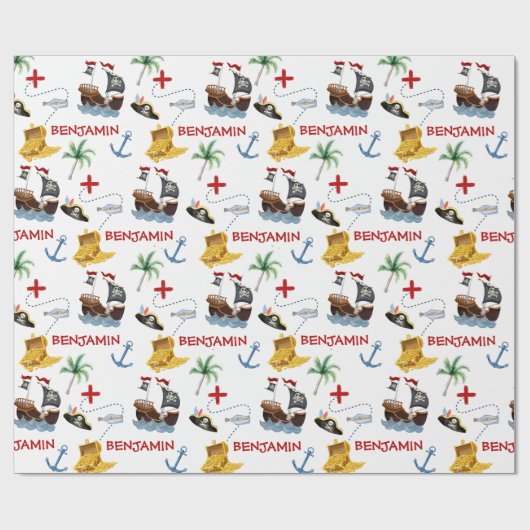 Pirate Birthday Party Geschenkpapier (Flach)