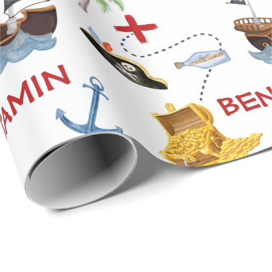 Pirate Birthday Party Geschenkpapier (Rolleneckpunkt)