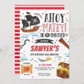 Pirate Birthday Party Kinder Einladung (Vorne/Hinten)