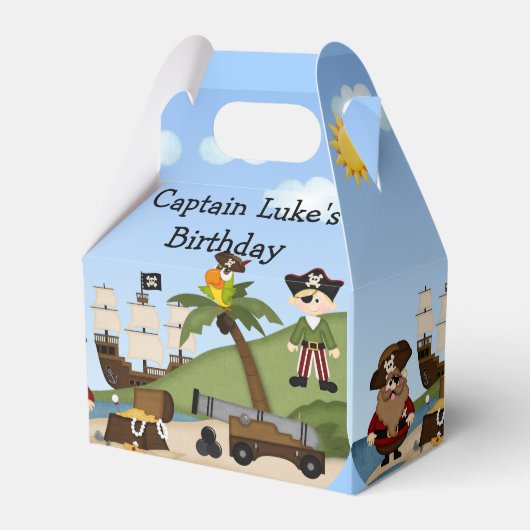 Pirate Birthday Party Loot Goodie Favor Box Geschenkschachtel (Vorderseite)