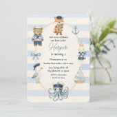 Pirate Birthday Party | Niedlich Ahoy Captain Einladung (Stehend Vorderseite)