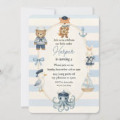 Pirate Birthday Party | Niedlich Ahoy Captain Einladung (Vorderseite)