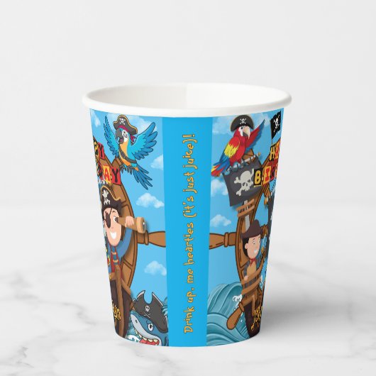 Pirate Birthday Party Pappbecher (Links)