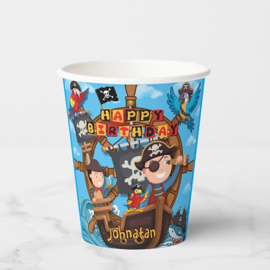 Pirate Birthday Party Pappbecher (Vorderseite)