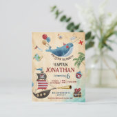 Pirate Birthday Party Postkarte (Stehend Vorderseite)